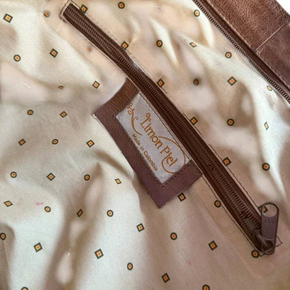 Limon Piel Handmade Colombia Brown Leather Asymmetric Hobo Shoulder Bag Unique - Picture 5 of 16